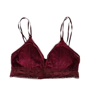 Momanda Lightly Padded Wireless Maternity Nursing Bralette Red Lace